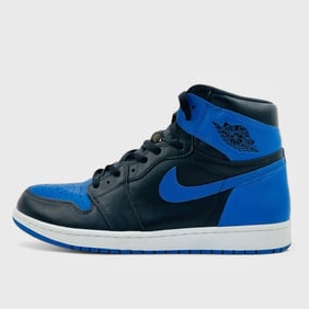Air Jordan 1 Retro High OG Size 10.5 w/ Black And Royal Blue Leather w/ Original Box