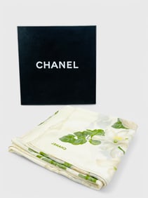 Chanel Floral Silk Scarf Includes Box
