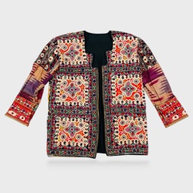 Vintage Tribal Embroidered Hand Loomed Mirror Work Jacket