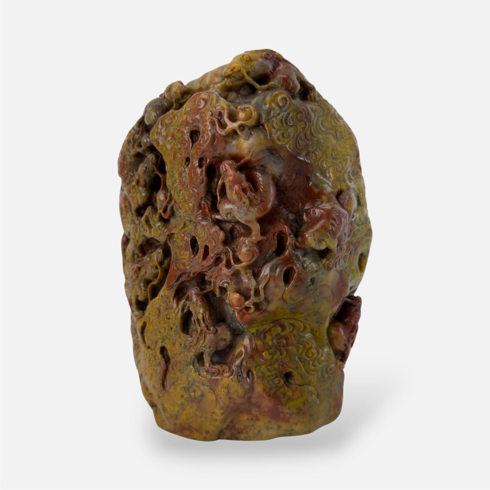 Large Antique Chinese Qing Carved Shoushan Scholar Stone Seal (1 of 8)