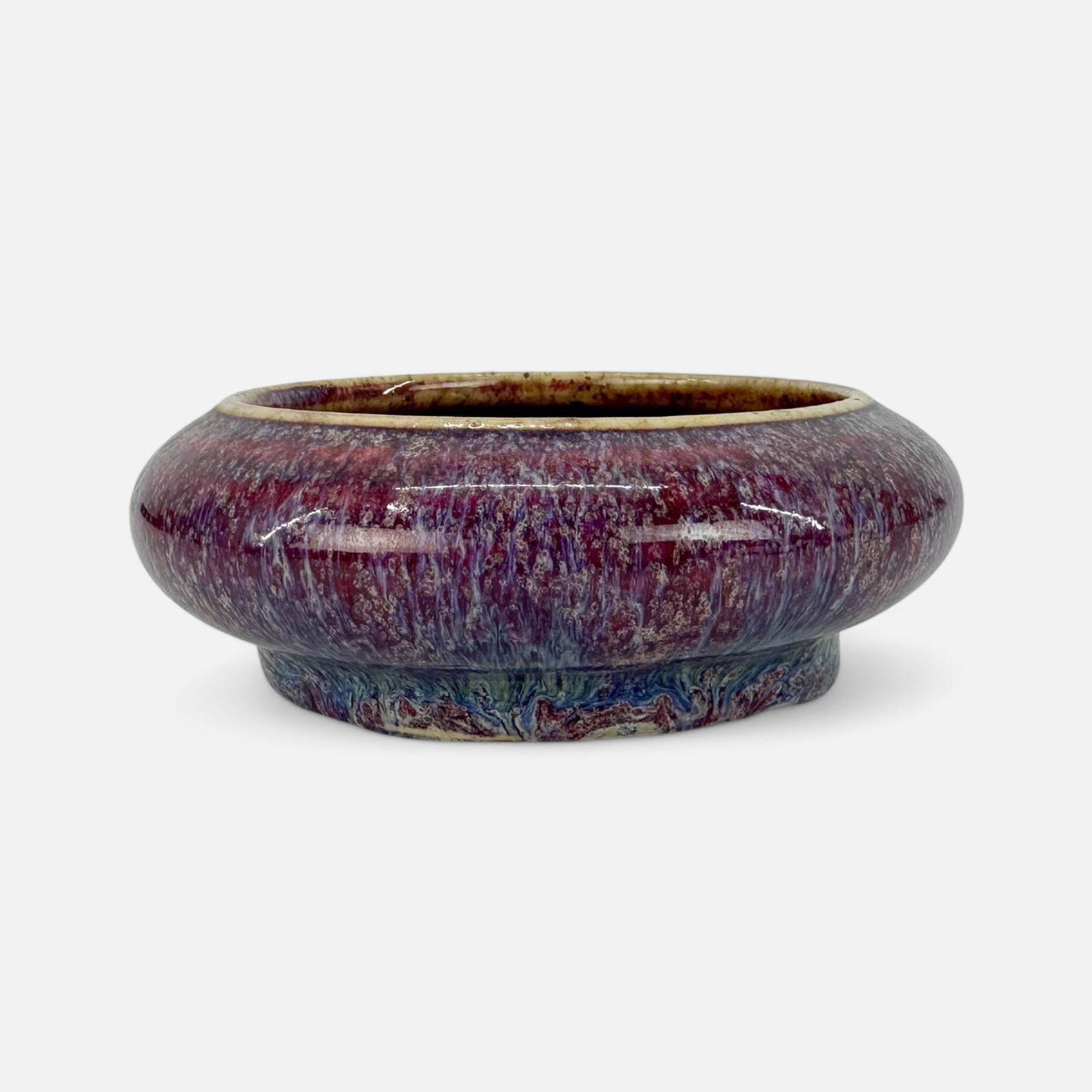 Antique Chinese Qing Flambe-Glazed Jun Ware Brush Washing Dish (1 of 6)