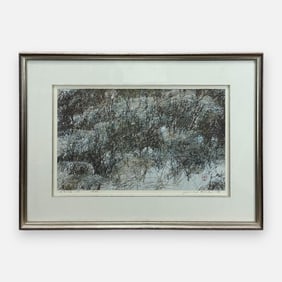 Joichi Hoshi "Withered Grass (B)" 1978 Japanese Woodblock Print Framed