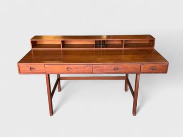 Peter Lovig Nielsen Danish Modern Teak Flip-Top MCM Desk