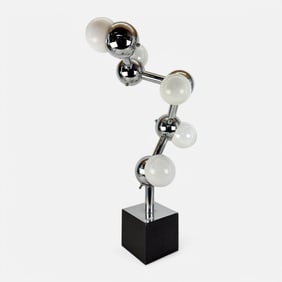 Robert Sonnemon Style Space Age Chrome Molecule 1970s MCM Table Lamp
