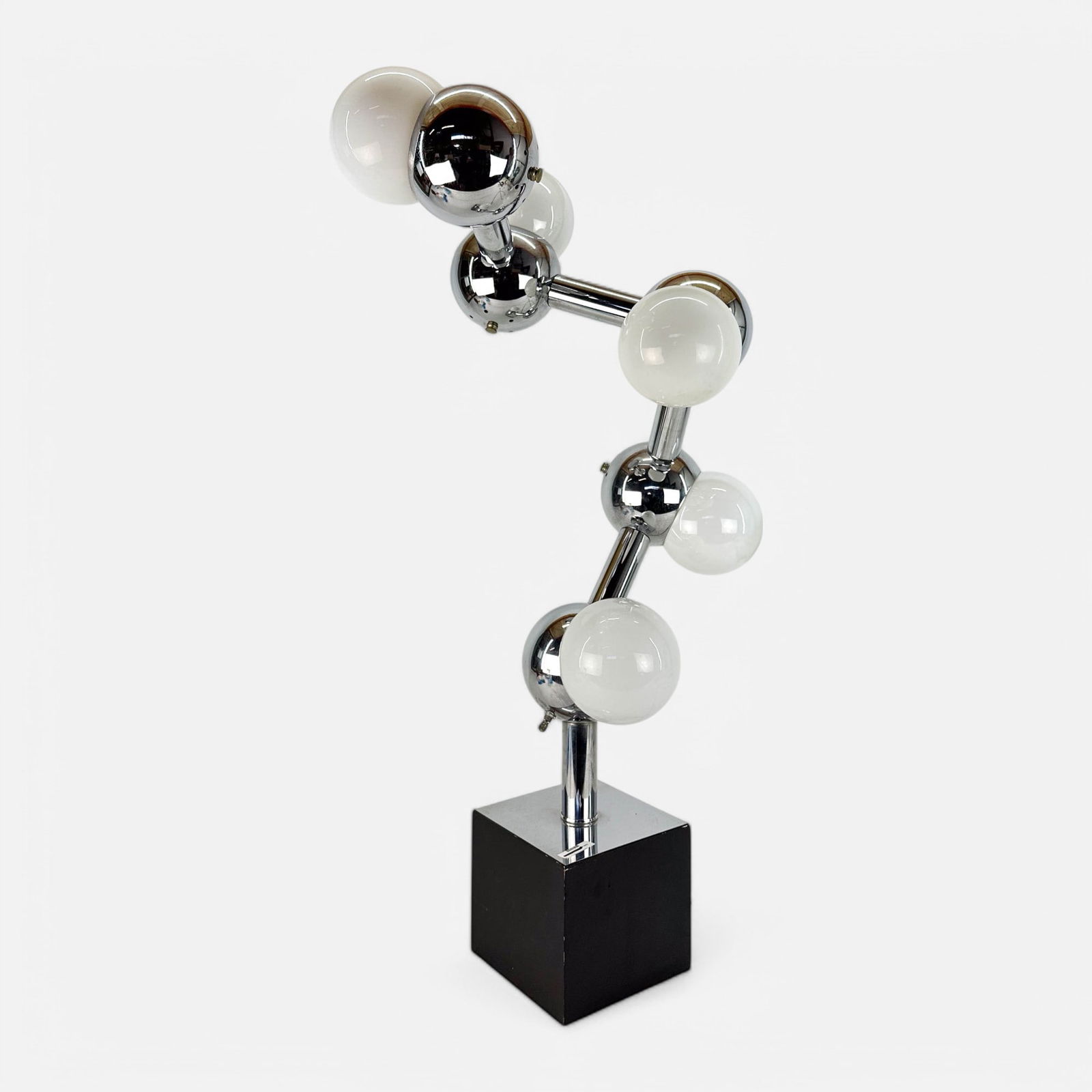 Robert Sonnemon Style Space Age Chrome Molecule 1970s MCM Table Lamp (1 of 6)