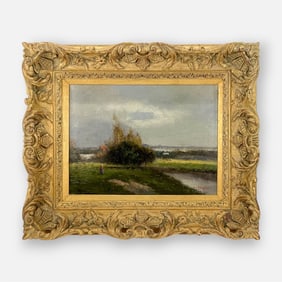 L. Stepano Contemporary Oil on Canvas Framed Impressionist Landscape Painting
