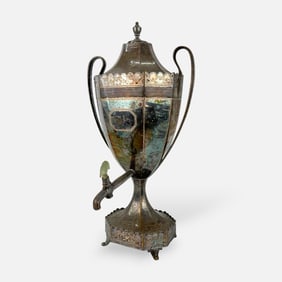 Antique 19thC English Sheffield Silverplate Coffee Urn Samovar