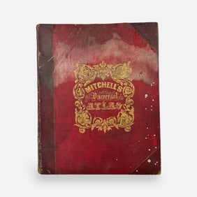 Samuel August Michell - A New Universal Atlas - Antique 1858 American Hard Cover Atlas Book
