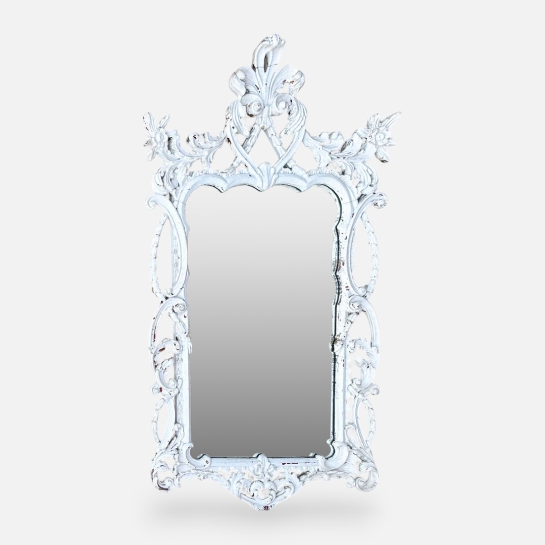 La Barge White Lacquer Wall Mirror Rococo Style Wall Mirror (1 of 6)