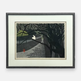 Kiyoshi Saito "Enkaku-Ji Kamakura (C)" 1971 Japanese Woodblock Print Framed