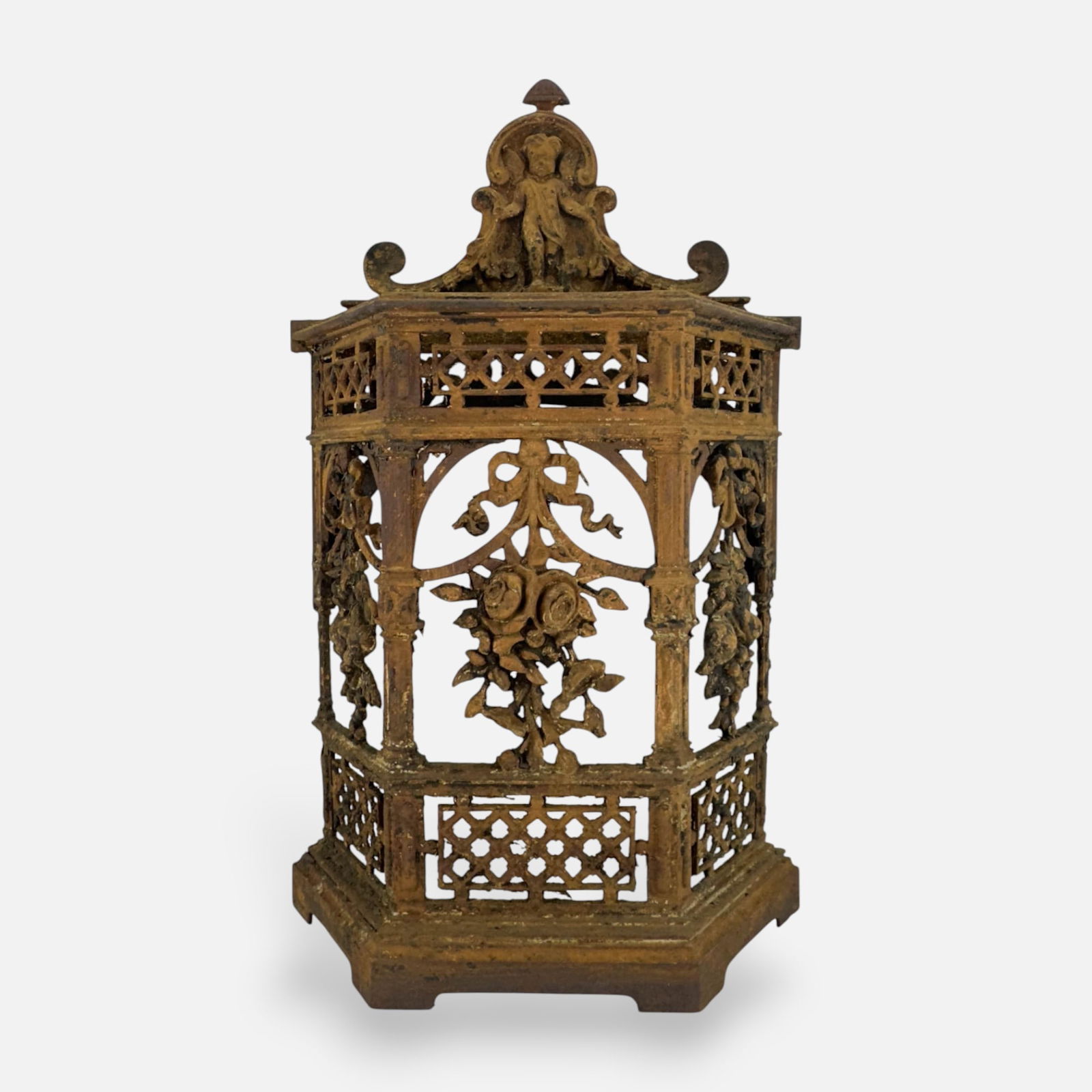 Antique 19thC Decorative Cast Iron Space Heater Cover (1 of 5)