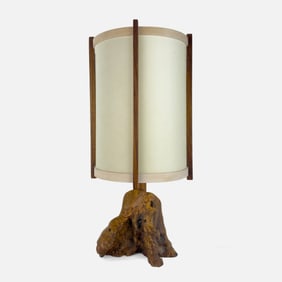 George Nakashima 1987 Madrone Burl Table Lamp