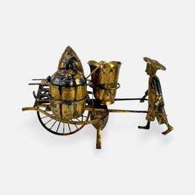 Antique Chinese Gilt Silver Condiment Bar Figurine by Tuck Chang