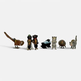 Antique Vienna Cold Painted Bronze Animal Figurine Group