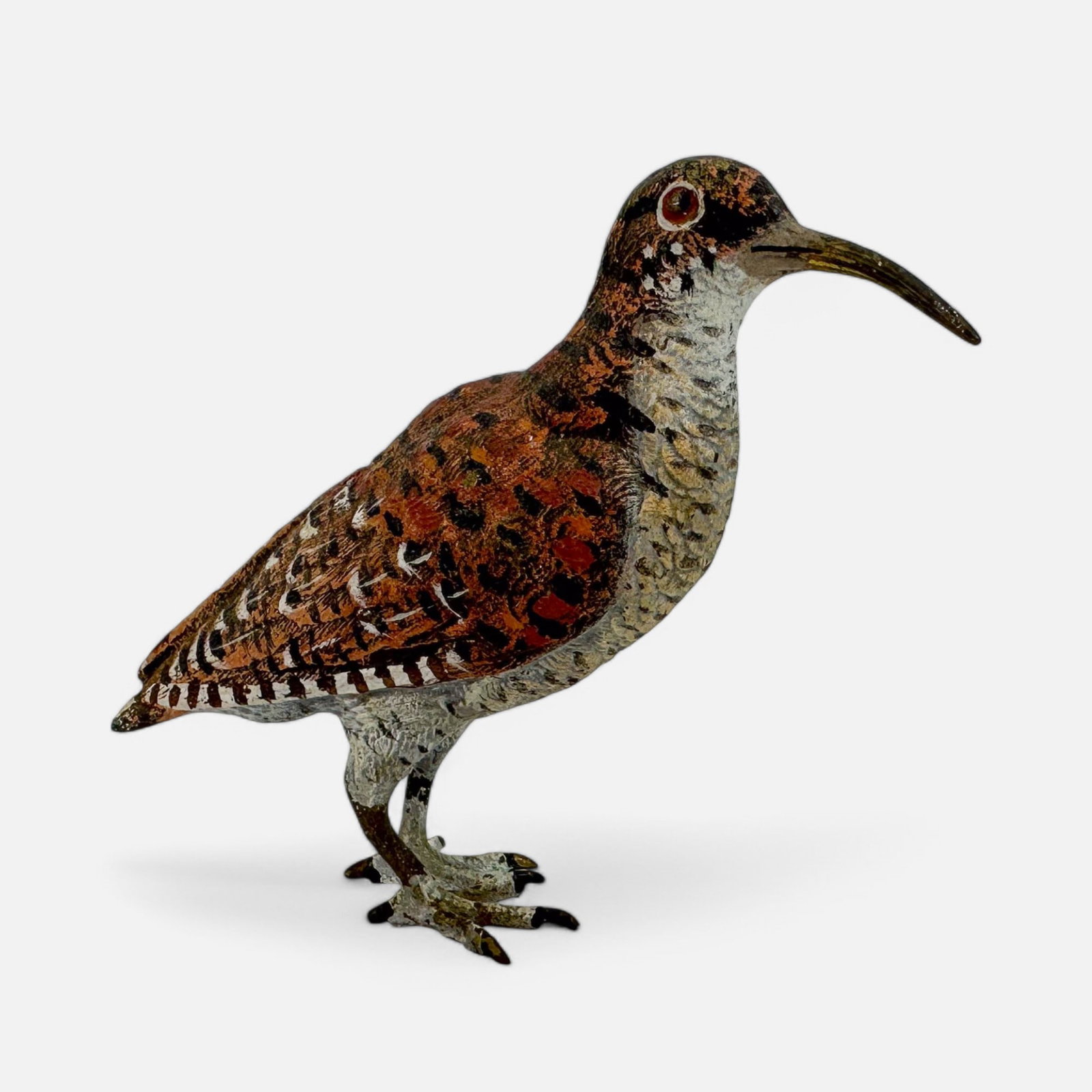 Antique Cold Painted Vienna Bronze Woodcock Bird Figure (1 of 5)
