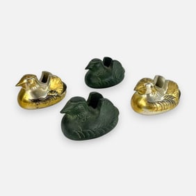 Two Pairs Japanese Duck Screen Holders