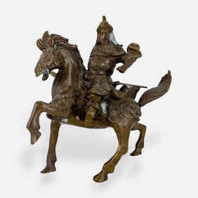 Chinese Guan Yu Warrior Bronze Sculpture