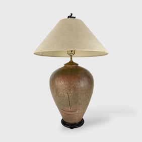 Antique Japanese Shigaraki Stoneware Water Jug Mounted as a Table Lamp