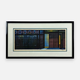 Clifton Karhu "Gion Hanamicho" 1981 Woodblock Print Framed