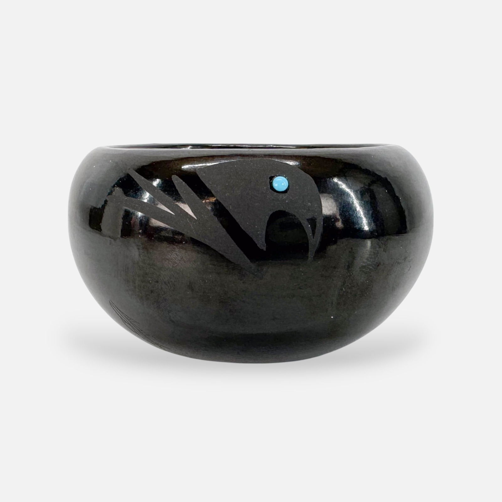 Native American San Ildefonso Black on Black Pottery Vessel: Signed as shown in photos. No chips, cracks, or repairs. Simple integrated shipping with LiveAuctioneers LiveShipping is now available. Bidders may still arrange their own shipping which may be more e