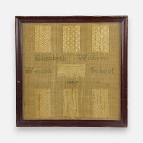 Antique 1805 Elizabeth Williams Weston School Needlework Textile Sampler Framed