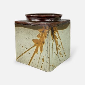 Massive Cubic Cold Mountain Pottery Vase