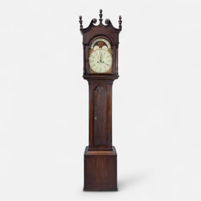 Antique 19thC Chippendale Tall Case Grandfather Clock