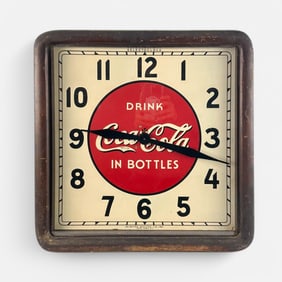 Vintage "Drink Coca Cola in Bottles" Advertising Wall Selecto Clock