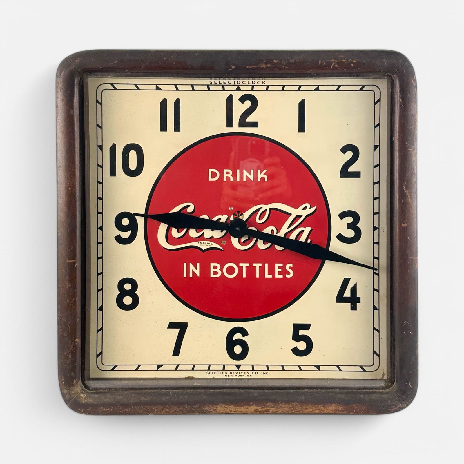 Vintage "Drink Coca Cola in Bottles" Advertising Wall Selecto Clock (1 of 6)