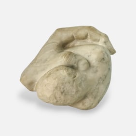 Carved Marble Vascular Hand Grasping Woman Sculpture