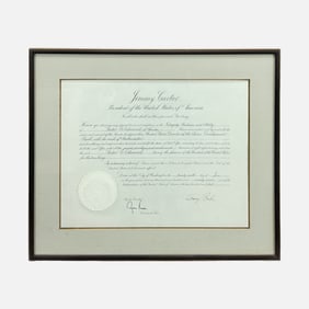 Jimmy Carter Signed Presidential Appointment Document Framed Political Autograph