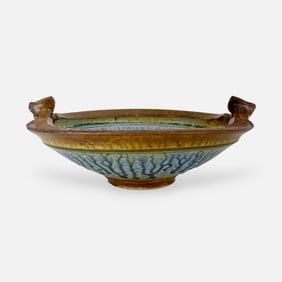 Large Richard Aerni Studio Art Pottery Centerpiece Tray