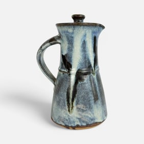 20thC Contemporary Studio Art Pottery Lidded Pitcher Jug