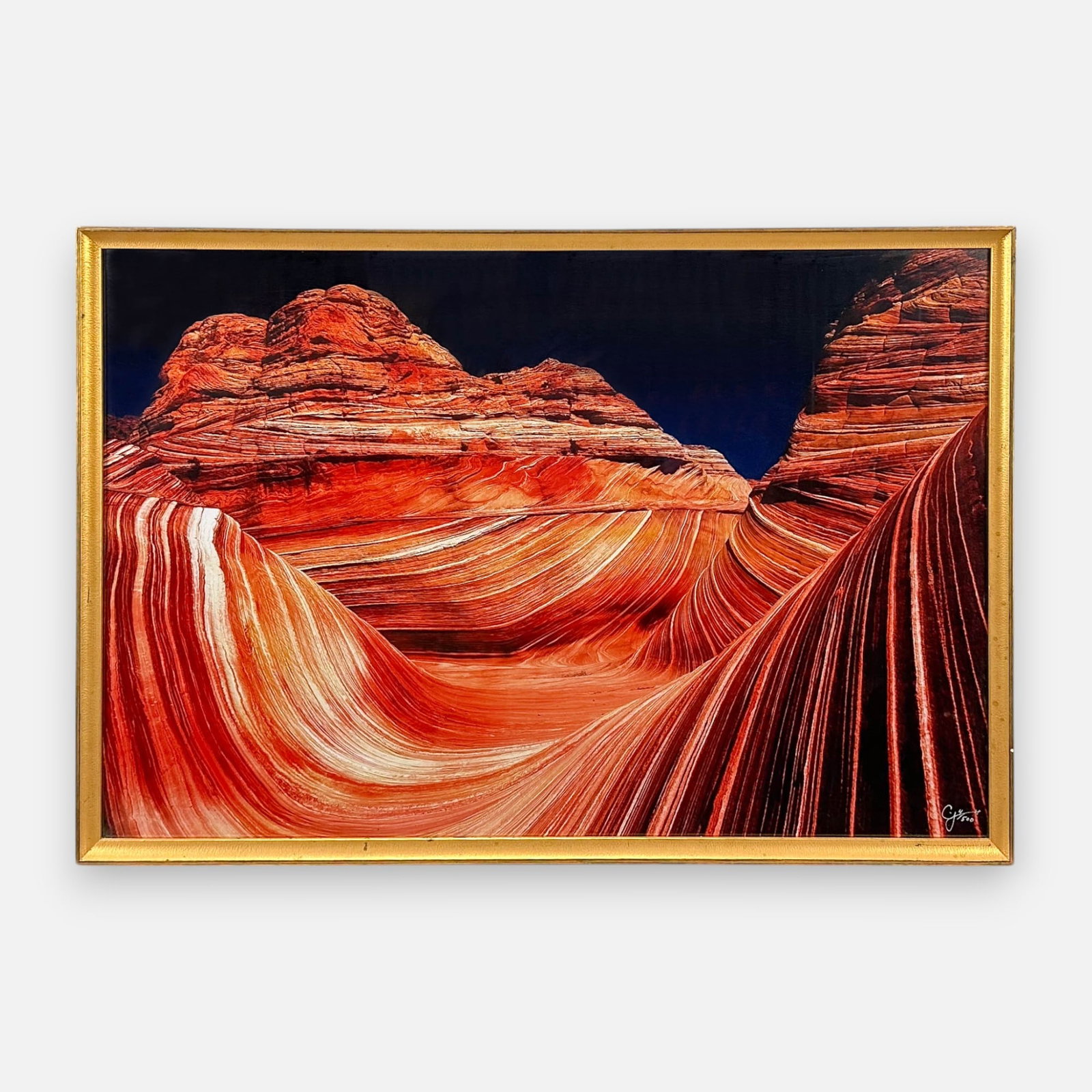Craig Bill "Coyote Buttes" Photograph Framed: Signed and numbered #4/500 lower right. Approx. sight size 19 3/4" x 29 1/2". Very good sight condition, unexamined out of frame. Simple integrated shipping with LiveAuctioneers LiveShipping is now av