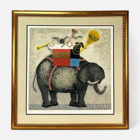 Graciela Rodo Boulanger "Voyage Imaginaire I" Large Lithograph Framed Print