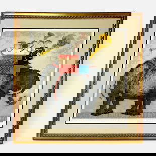 Graciela Rodo Boulanger "Voyage Imaginaire I" Large Lithograph Framed Print: Pencil signed lower right, numbered #131/200? Very good sight condition. Framed, matted, and sealed under glass. Unexamined out of frame. Approx. image size 29" x 29". Simple integrated shipping with