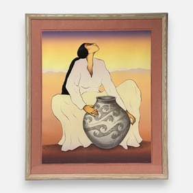 R.C. Gorman "Salina" Large Native American Navajo Lithograph Framed Print