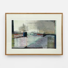 Ron Pokrasso Large Original Abstract Mixed Media Framed Painting