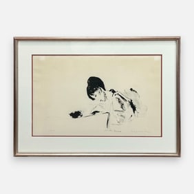 Raphael Soyer "Japanese Girl" Limited Edition Lithograph Framed Print w/COA