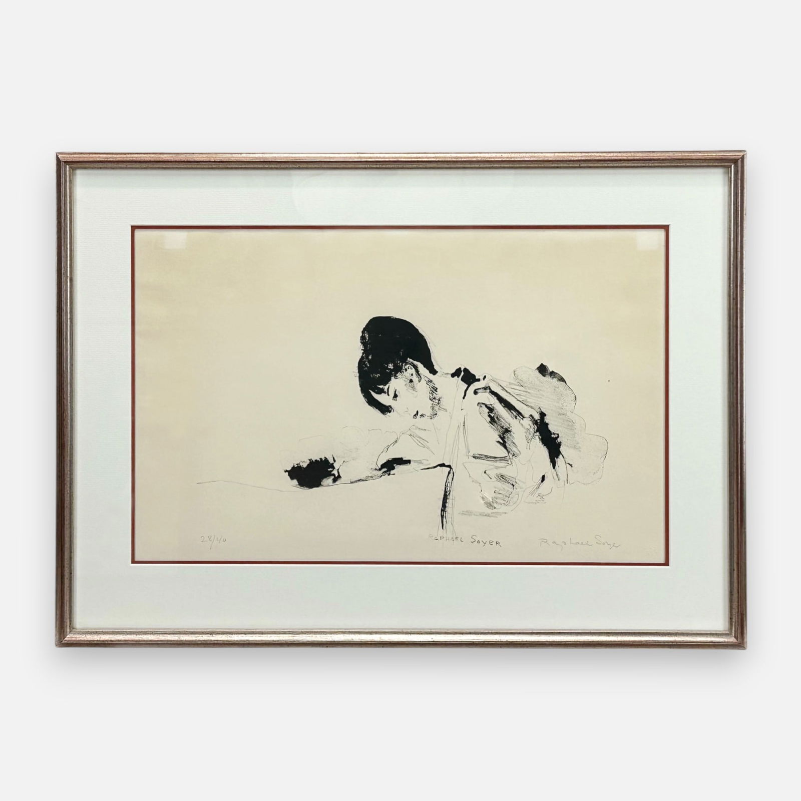 Raphael Soyer "Japanese Girl" Limited Edition Lithograph Framed Print w/COA (1 of 7)