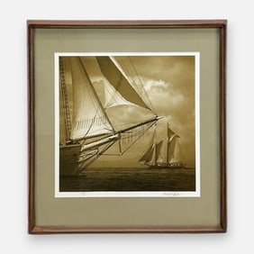 Michael Kahn "Bow of the Mary Day" Signed Sailboat Series Edition Photograph Framed