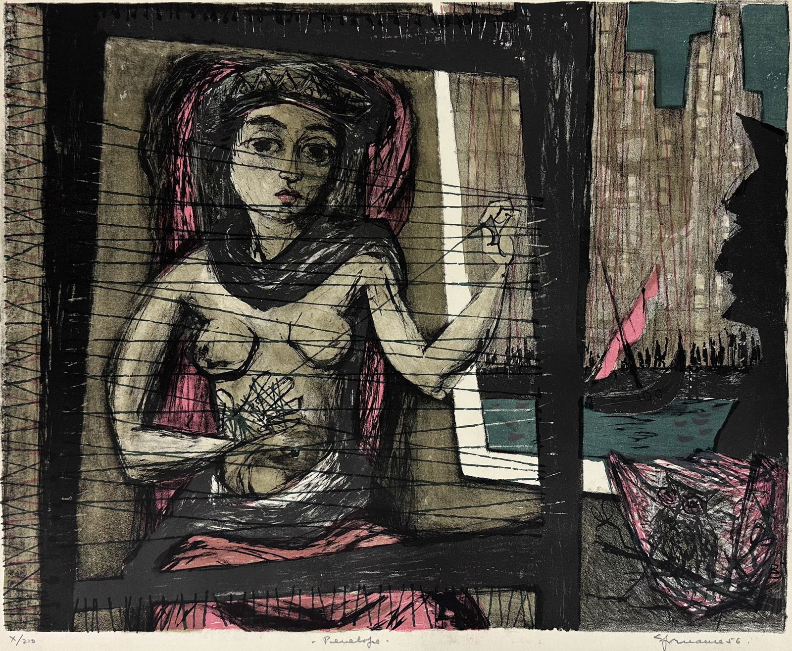 Benton Murdoch Spruance "Penelope" 1956 Color Lithograph Print (1 of 4)