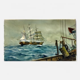 Donald Allen Mosher Watercolor on Paper Nautical Painting