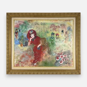 Zule Moskowitz "Mademoiselle" Oil on Canvas Framed Painting