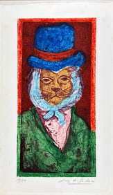 Luis Alberto Solari "Mr. Peter Lion" Color Engraving Framed Print