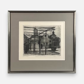 Andreina Rosa "Campo S. Giacomo Dell'Orio" Artist Proof Aquatint Etching Framed Print