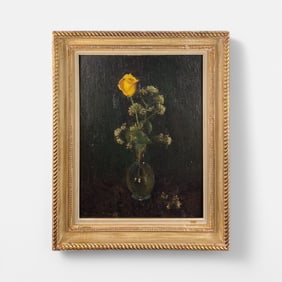 Edmund James Fitzgerald "Yellow Tulip" Still Life Oil on Board Painting