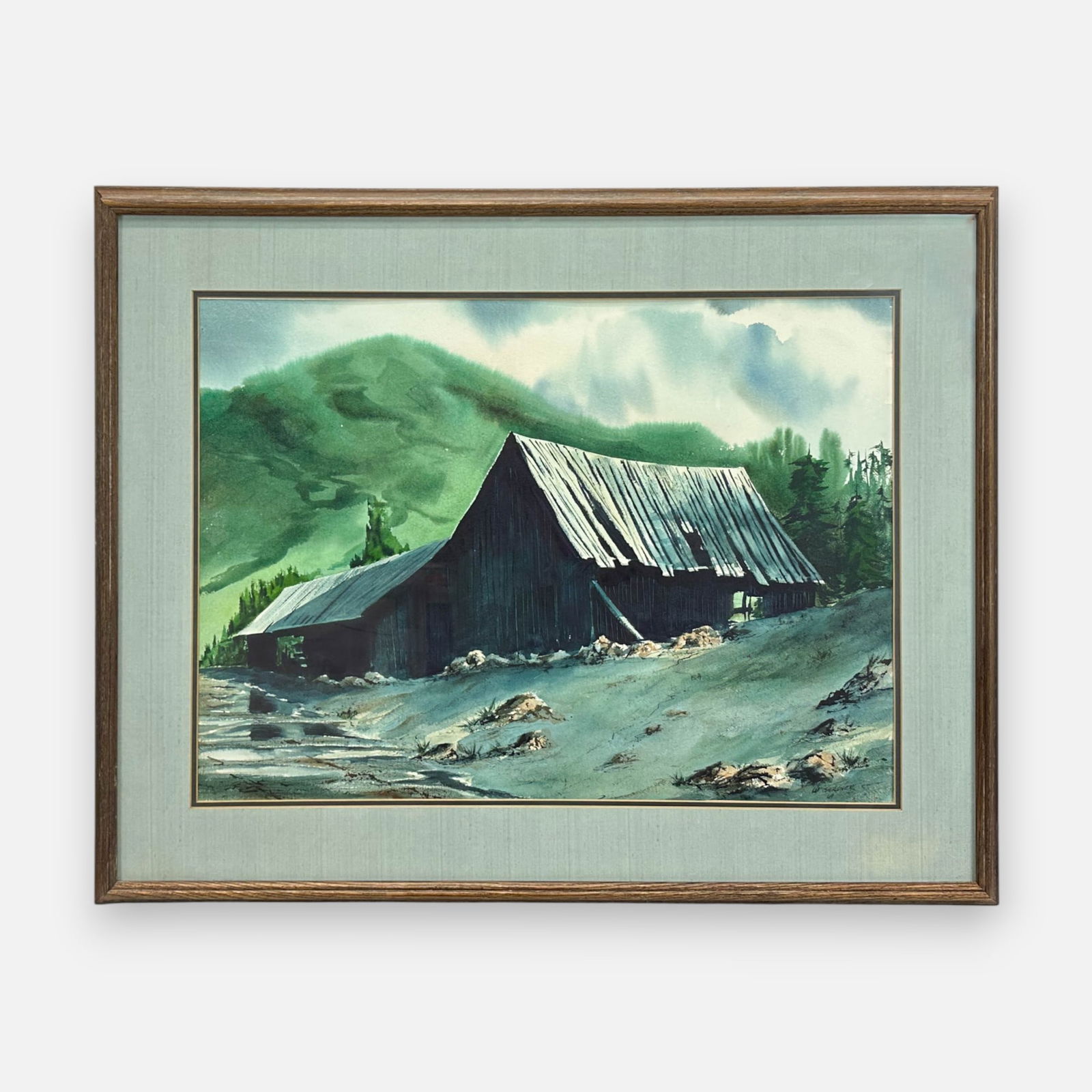 W. Gardner Old Colorado Farm Watercolor on Paper Framed Painting (1 of 8)