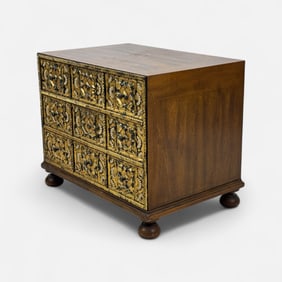 John Widdicomb Carved and Painted Wood 3-Drawer Chest of Drawers