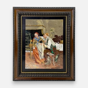 School of Giovanni Montelatici Pietra Dura Stone Marquetry Panel Framed Plaque #2